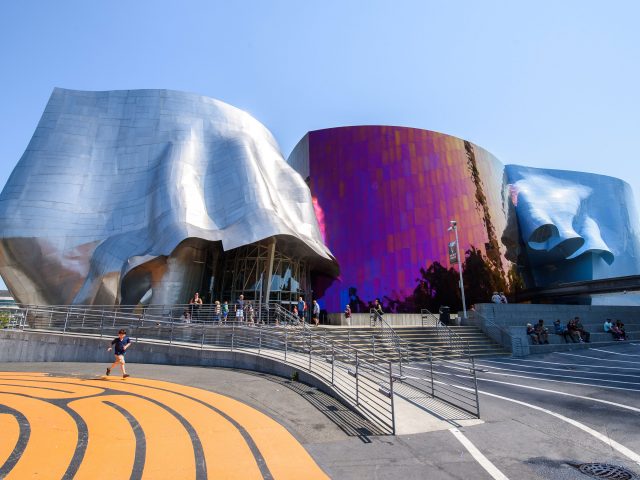 Exterior shot of Museum of Pop Culture, or MoPOP